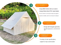 Tente de Glamping Gonflable Portable Quatre Saisons Imperméable pour 3-4 Personnes avec Pompe Manuelle en Tissu Oxford – Vente en Gros