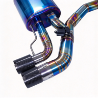Échappement Catback en Titane pour BMW M240i G42 Coupé B58 3.0T 2023, Silencieux Unique, Double Valve, Embouts en Fibre de Carbone, Quatre Sorties