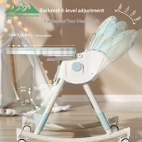 Chaise haute pour bébé en plastique moderne Wayon Furniture avec fonctions de sécurité, hauteur réglable, roulettes, plateau amovible, utilisation en hôtel