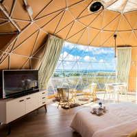 Tente dôme de luxe de 6 m avec salle de bain pour hôtel de glamping - Maison igloo de style safari
