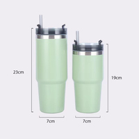 Gobelet isotherme personnalisé avec logo, 20 oz, 30 oz, revêtement poudré, acier inoxydable 304, tasse à café, gobelet à double paroi, bouteille d'eau
