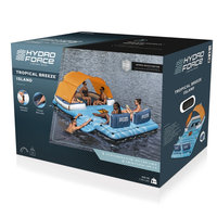 Île flottante gonflable géante pour 6 personnes avec auvent, idéale pour le lac, la piscine ou la rivière (référence 43105)