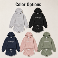Ensemble de survêtement personnalisé pour femme avec pantalon de jogging à épaules tombantes, OEM ODM Marque Privée pour l'entraînement à domicile à faible intensité
