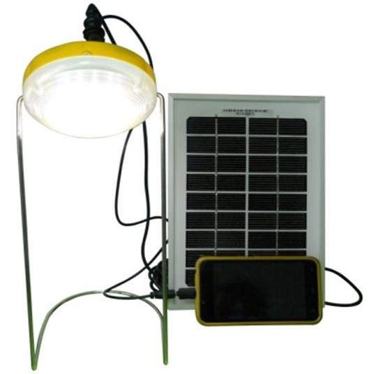 Портативный солнечный фонарь с 2,5 Вт солнечная панель и мобильных зарядных устройств, 4-точечная освещение