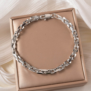 delicate glossy flat link <b>couple</b> <b>bracelet</b> luxe <b>bracelet</b> for girls elegant <b>bracelets</b> women luxury unisex casual fashion bangles - Product Image 1