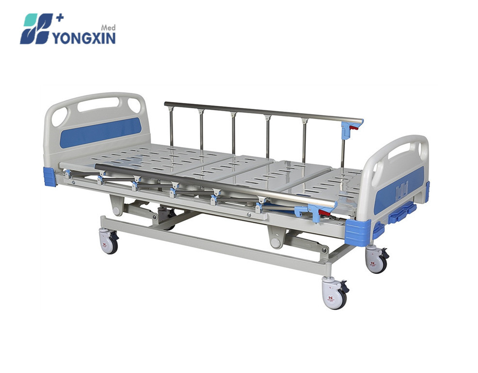 YX-D-4(A2) лучшие продажи медицинского оборудования 3 кривошипа, механически Регулируемая Больничная медицинская кровать с прикроватная тумба из алюминиевого сплава рельсы