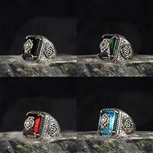 Позолоченное мужское кольцо в стиле хип-хоп в стиле ретро, винтажное квадратное двухцветное переплетенное кольцо, роскошное кольцо с бриллиантами, Размер 7-13 - Product Image 2