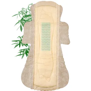 Alguays OEM/ODM Toallas Higienicas Custom ECO Bamboo Series Sanitary Pad Napkins With Anion Strip