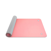 Tapis de yoga épais personnalisé avec logo d'usine, à œillets, haute densité, bicolore, 6 mm, portable, pour Pilates