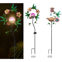 Estaca de jardín Solar Vintage, Libélula de Metal, decoración de Patio, flor de hierro, iluminación de paisaje para exteriores, hogar, estilo girasol