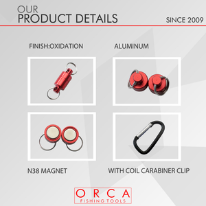 Siêu sức mạnh từ tính phát hành chủ, với cuộn dây Carabiner clip, chịu tải 3.7 kg, cho Fly câu cá - Product Image 5