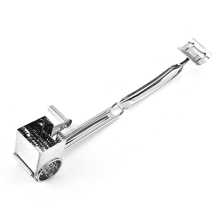 Râpe à Fromage Manuelle Avec 3 Tambours – Acier Inox, Manivelle – Pour Fromage, Chocolat, Noix, Légumes