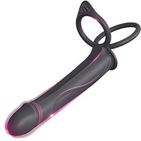 Vibromasseur anal multifonction à double anneau avec fonction de retardement et verrouillage, plug anal érotique pour amoureux, produits sexuels