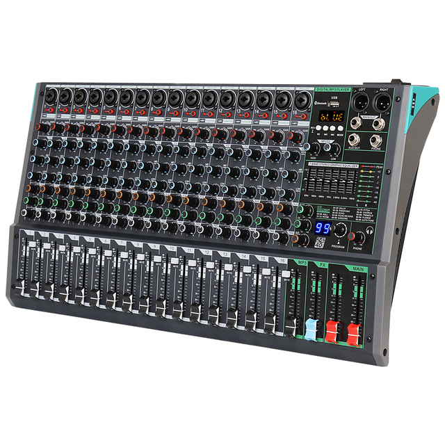 Professional Audio Console Mixer Wtih MP3 Computer Input Built-in 99 Reverb Effect 16 Channel Audio Mixer