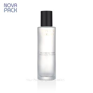 ขวดแก้วฝ้าทรงกระบอกสำหรับน้ำมันหอมระเหย 100 มล. ขวดโทนเนอร์บำรุงผิวหน้า ขวดน้ำมันสำหรับทำผิวแทน ขวดมอยเจอร์ไรเซอร์ พร้อมฝาสีดำ - Product Image 4