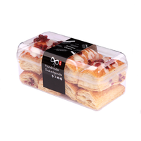 Boîte d'emballage carrée transparente en vente chaude, jetable, pour pâtisserie, gâteau, dessert, biscuit