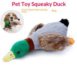 Nouveau design, jouet pour chien en peluche personnalisé, canard qui couine, 28 cm, forme de canard réaliste, pour mâcher, nettoyer les dents, jeu interactif pour animaux de compagnie - Product Image 1