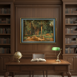 Reproducción del Cuadro Bosque de <span class=keywords><strong>Ivan</strong></span> Ivanovich Shishkin, Impresión en Lienzo de Alta Resolución con Marco, Estilo Art Deco, Ecológico y con Protección UV - Product Image 1