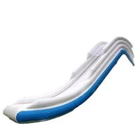 Grand toboggan aquatique gonflable hermétique bleu et blanc en PVC pour piscine, usage extérieur, pour quai de bateau et résidentiel