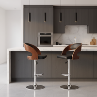 Tabouret de bar moderne en métal réglable, pivotant à 360°, pour bar à domicile et salle à manger