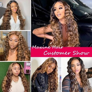 Perruques en cheveux humains à 200 % de densité, 10-30 pouces # Perruques Lace Front Deep Wave couleur 99J, Perruque Lace Frontale Transparente 13x4 Cheveux Raides - Product Image 5