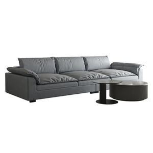 Sofá de Tela Moderno y Minimalista, Recto, Elegante, Tapizado en Gris, Relleno de Espuma, Grande, para Sala de Estar - Product Image 5