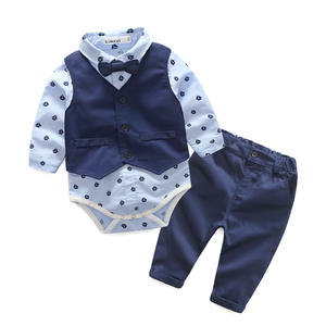 Vêtements pour bébés et enfants en coton simple, style robe, costume de gentleman pour bébé, vente en gros, achat en ligne - Product Image 1