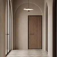 Poignée de porte intérieure symétrique en laiton brossé or rose antique pour entrée d'appartement ou de chambre d'hôtel