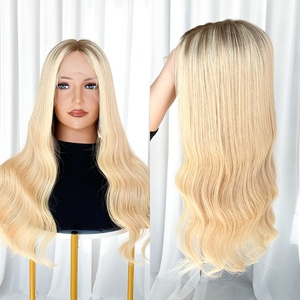 Perruque Lace Front de Luxe en Cheveux Vierges, Personnalisée, avec Balayage Brun et Doré - Product Image 1