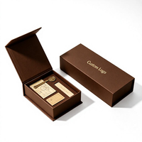 Boîte cadeau magnétique mini de luxe écologique avec logo personnalisé en anglais, ruban en satin et nœud, en forme de livre, pour montres et bijoux