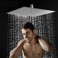 4/6/8 אינץ גדול כיכר מקלחת ראש נירוסטה גבוהה לחץ מקלחת ראש Chrome אביזרי אמבטיה מים חיסכון מקלחת