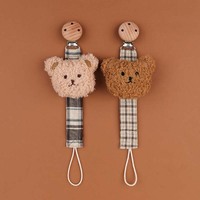 Chaîne de fixation pour sucette bébé à motif dessin animé, avec ruban et attache anti-chute pour l'allaitement