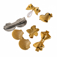 Shell Fleur Coeur Or Argent Français Hairgrip Barrette Élégant Accessoire De Coiffure En Métal