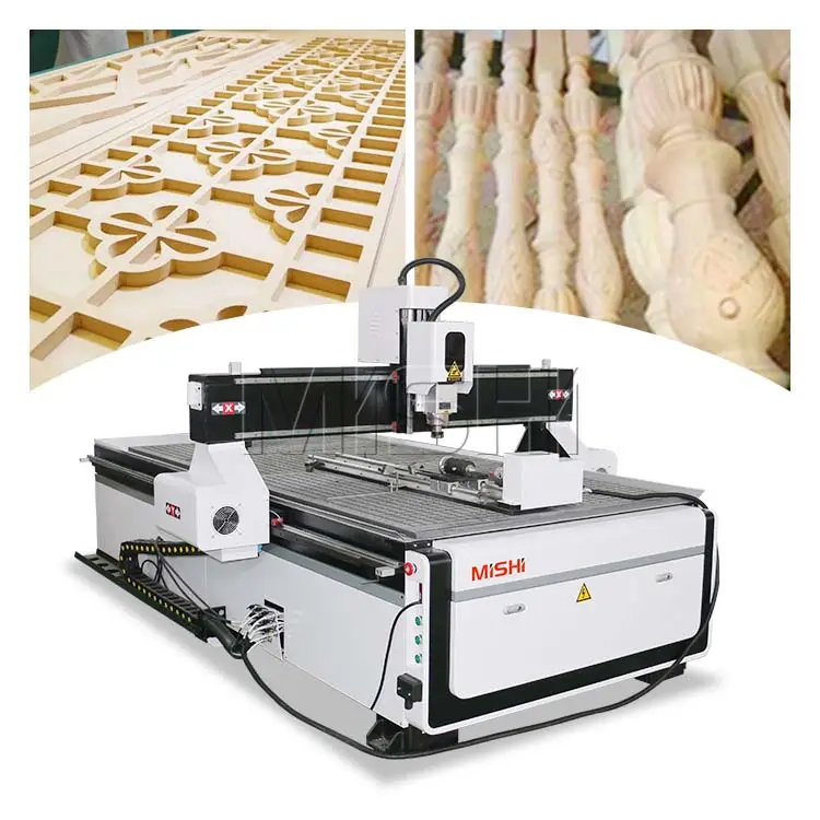 MISHI Competitive Price wood design 3d wood cutting machine 1325 4 axis furniture making cnc router with rotary device for sale