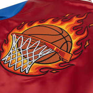 Chaqueta Bomber Unisex Personalizada con Logotipo, Forro Polar Rojo, Estilo Universitario, con Patrón de Camuflaje - Product Image 4