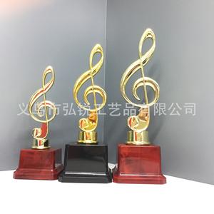 Placa de Cristal con Nota Musical Grabada Personalizada en Oro, Plata, Bronce o Metal, Premio de Cristal, Trofeo - Product Image 2