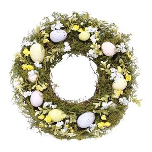 Guirnalda Decorativa con Huevos de Colores Artificiales de 36 cm, Planta Artificial, Corona de Plantas Naturales, Decoración Moderna para Fiestas y Festivales de Pascua - Product Image 2