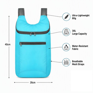 Mochila Plegable Ligera de Tela Oxford para Exteriores, Mochila de Viaje Portátil con Cierre, Mochila de Senderismo, Bolsa Deportiva Impermeable para Exteriores - Product Image 4