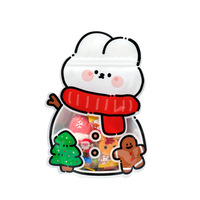 Sacs en plastique mignons et résistants à l'humidité, de qualité alimentaire, personnalisables, pour emballages cadeaux de Noël, biscuits, bonbons et snacks