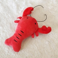 Jouet pour chien en peluche homard qui couine, en forme d'écrevisse, résistant à la mastication, interactif, en coton doux, pour la dentition des chiots et petits chiens