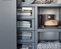 CBMMart Free Design Portes coulissantes personnalisées Armoire en bois gris pour le rangement des vêtements et des sacs