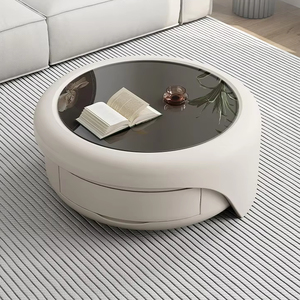 Moderni tavolini da caffè eleganti piani in vetro allungabili eleganti soluzioni di stoccaggio per mobili per la casa per uso appartamento - Product Image 2