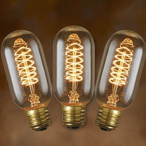 2025 Hot Bán T45 T10 T30 T185 T225 25W 40W 60W Brass Cổ Điển Hổ Phách Kính Edison Phong Cách Ấm Ánh Sáng Bóng Đèn Với E14 Cơ Sở 240V - Product Image 4