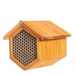 Boîte à Abeilles Murale Hexagonale en Bois de Pin Chinois Faite à la Main, Décoration Murale Naturelle en Bois, Étanche et Longue Durée de Vie - Product Image 2