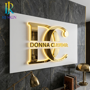 <span class=keywords><strong>Letras</strong></span> LED Acrílicas Metálicas 3D <span class=keywords><strong>con</strong></span> Espejo Dorado Personalizadas, Letrero Publicitario Retroiluminado para Bares, Oficinas, Salones de Belleza, Barberías - Product Image 2