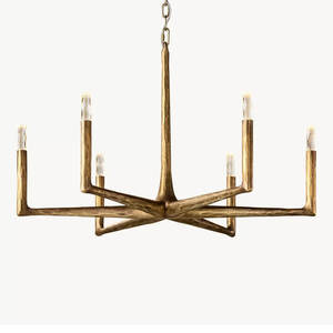 Luminaires suspendus vintage en laiton massif de 36 pouces, style moderne pour la maison, salle à manger, restaurant, bar, lustre doré de luxe - Product Image 6