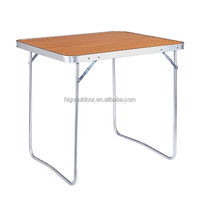 Higo Günstiger Outdoor Tragbarer Leichter MDF 80cm Kleiner Picknick-Camping-Klapptisch aus Aluminium für Veranstaltungen, Partys und Promotionen