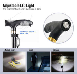 Трость для ходьбы для мужчин и женщин, складная, регулируемая, устойчивая, для любой местности, складные трости для пожилых людей и взрослых - Product Image 2