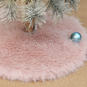 Factory-direct Wholesale Plush Solid-color Long-pile Small Modern Minimalist <strong>Christmas</strong> Tree Skirt Under-tree <strong>China</strong> - Product Image 3