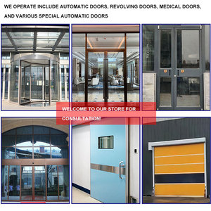 Porte tournante automatique à 3 ailes en verre incurvé de grande taille en alliage d'aluminium moderne, sans cadre, pour centre commercial, hôtel - Product Image 4